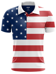 US FLAG GOLF POLO