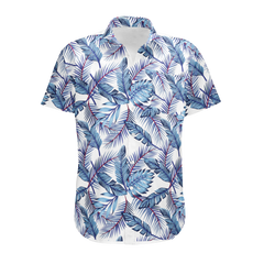 BLUE PALM BUTTON DOWN