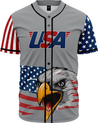 GREY AMERICA 1 BASEBALL JERSEY (Copy)