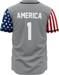 GREY AMERICA 1 BASEBALL JERSEY (Copy)