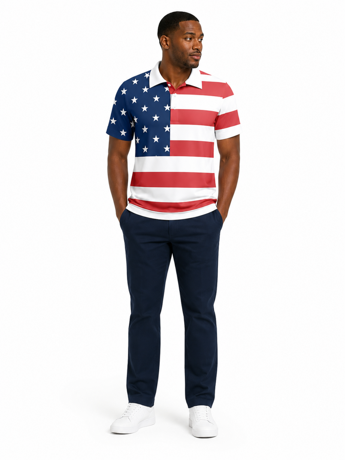 US FLAG GOLF POLO