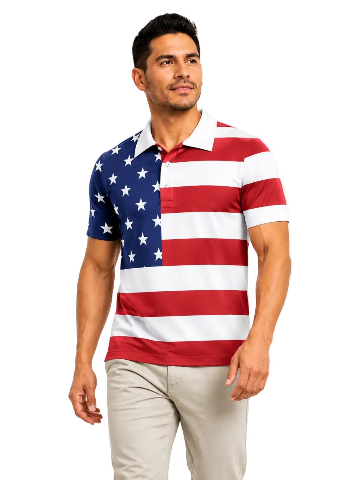 US FLAG GOLF POLO