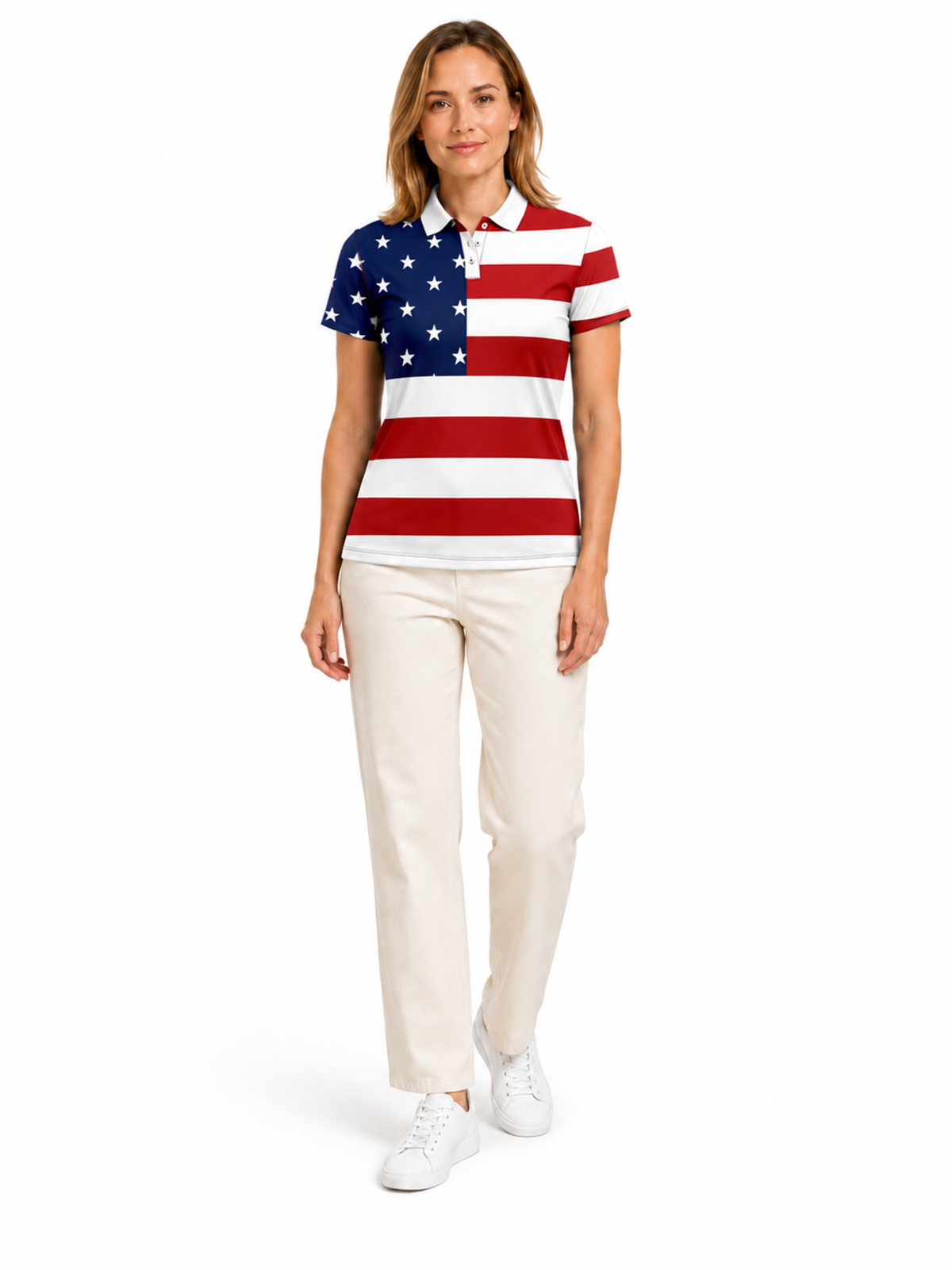 US FLAG GOLF POLO WOMENS