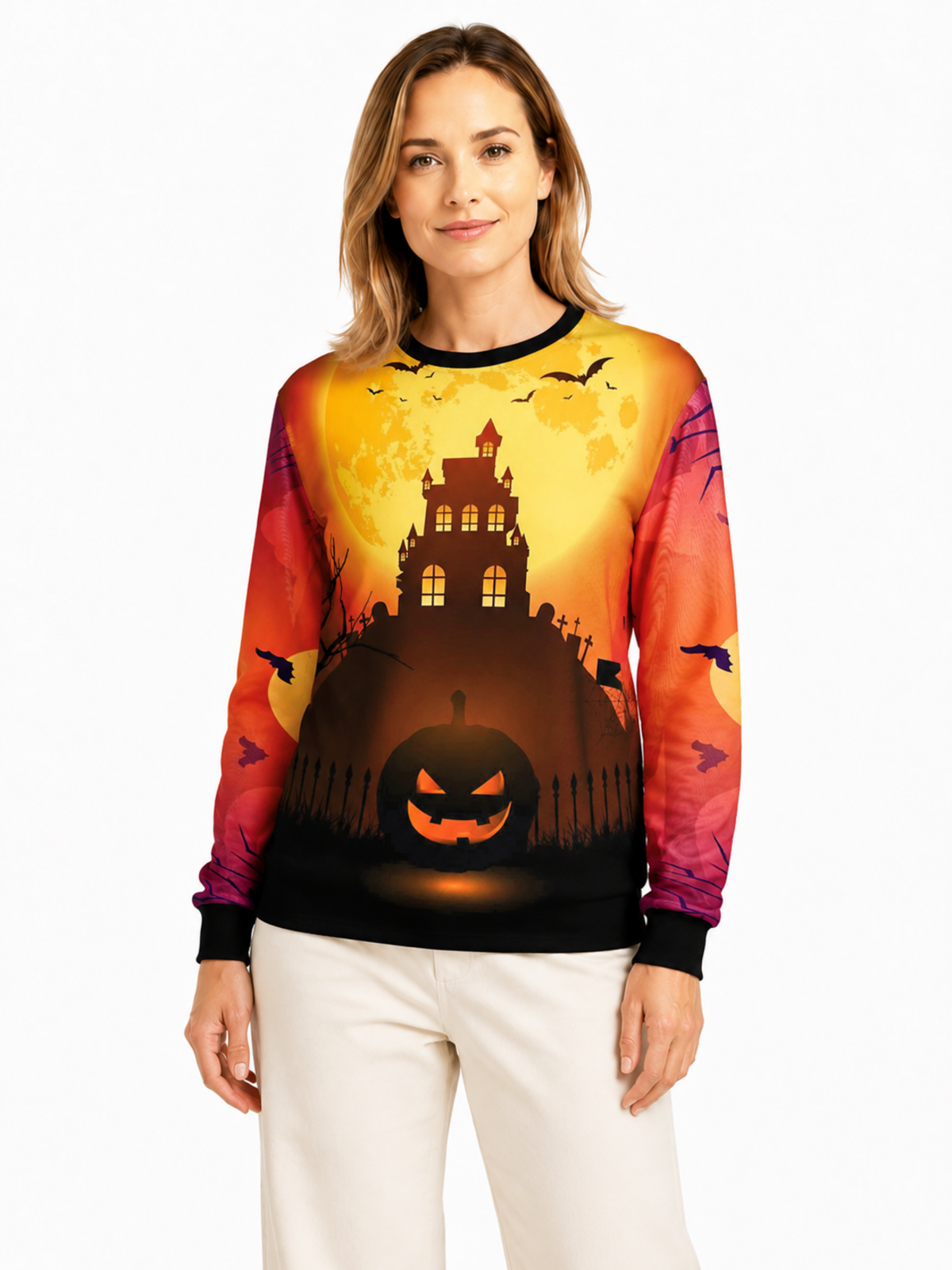 Halloween Sun House Sweat Shirt