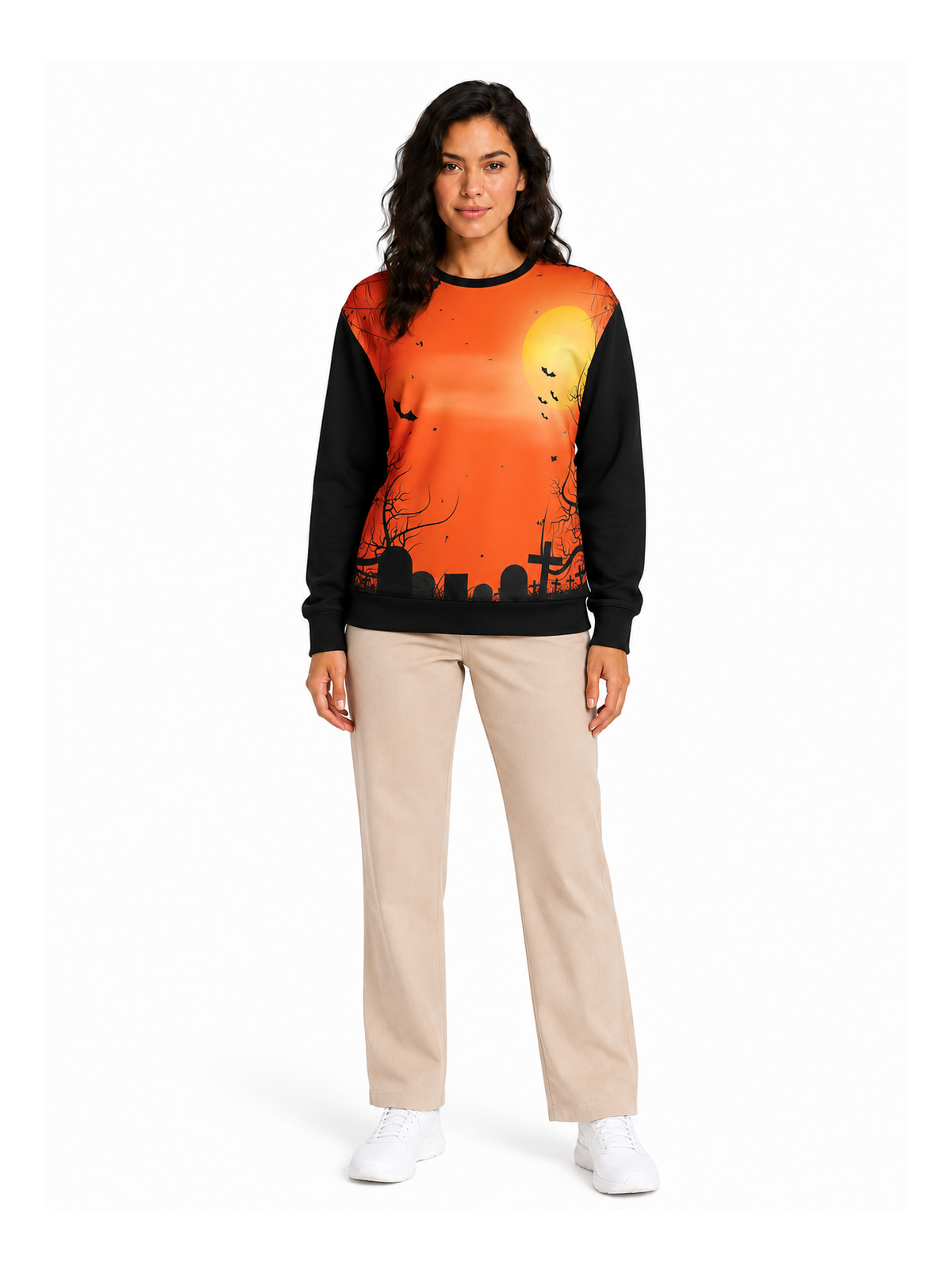 Halloween Bat Orange Sweat Shirt