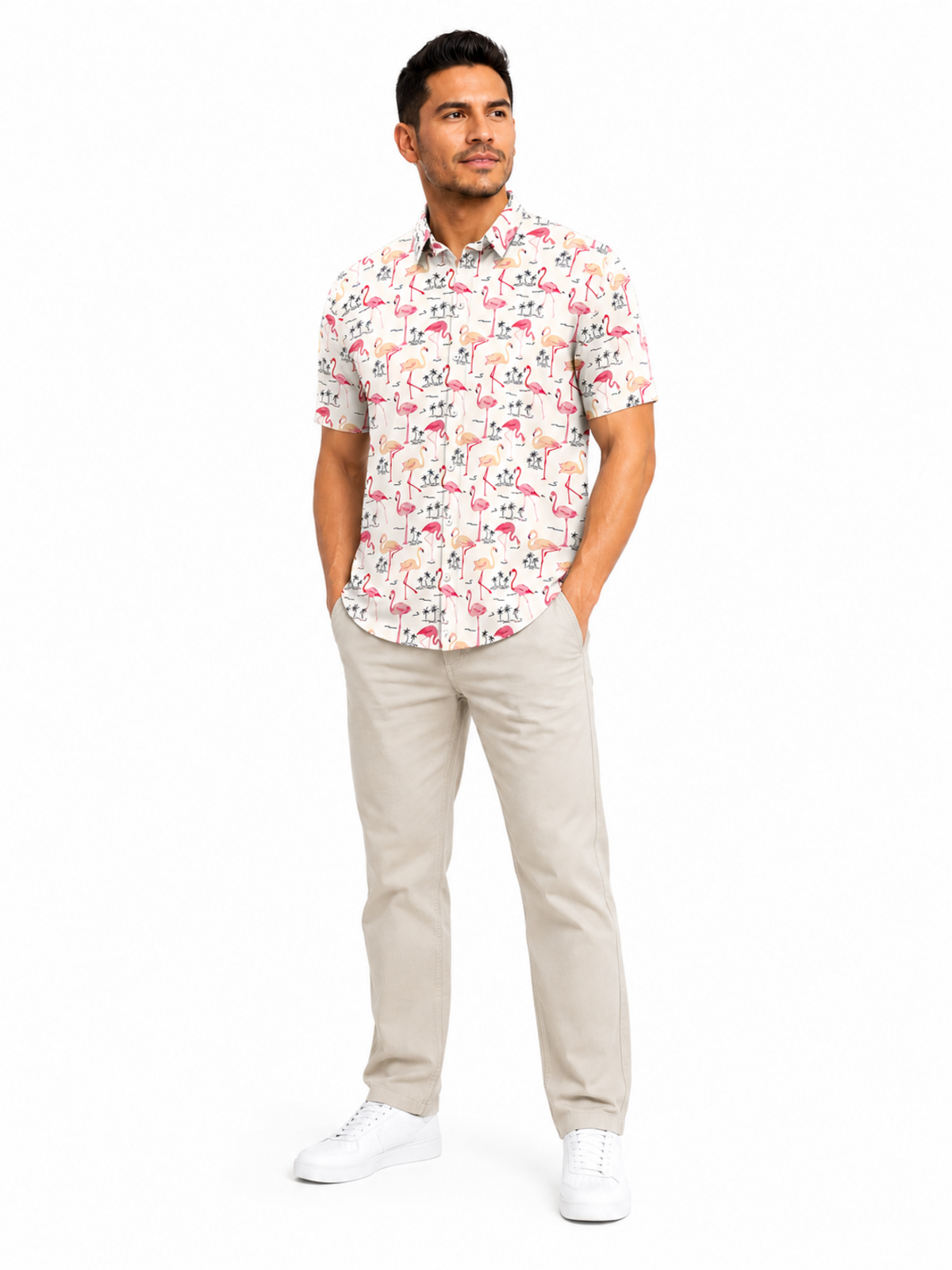 WHITE BUTTON DOWN