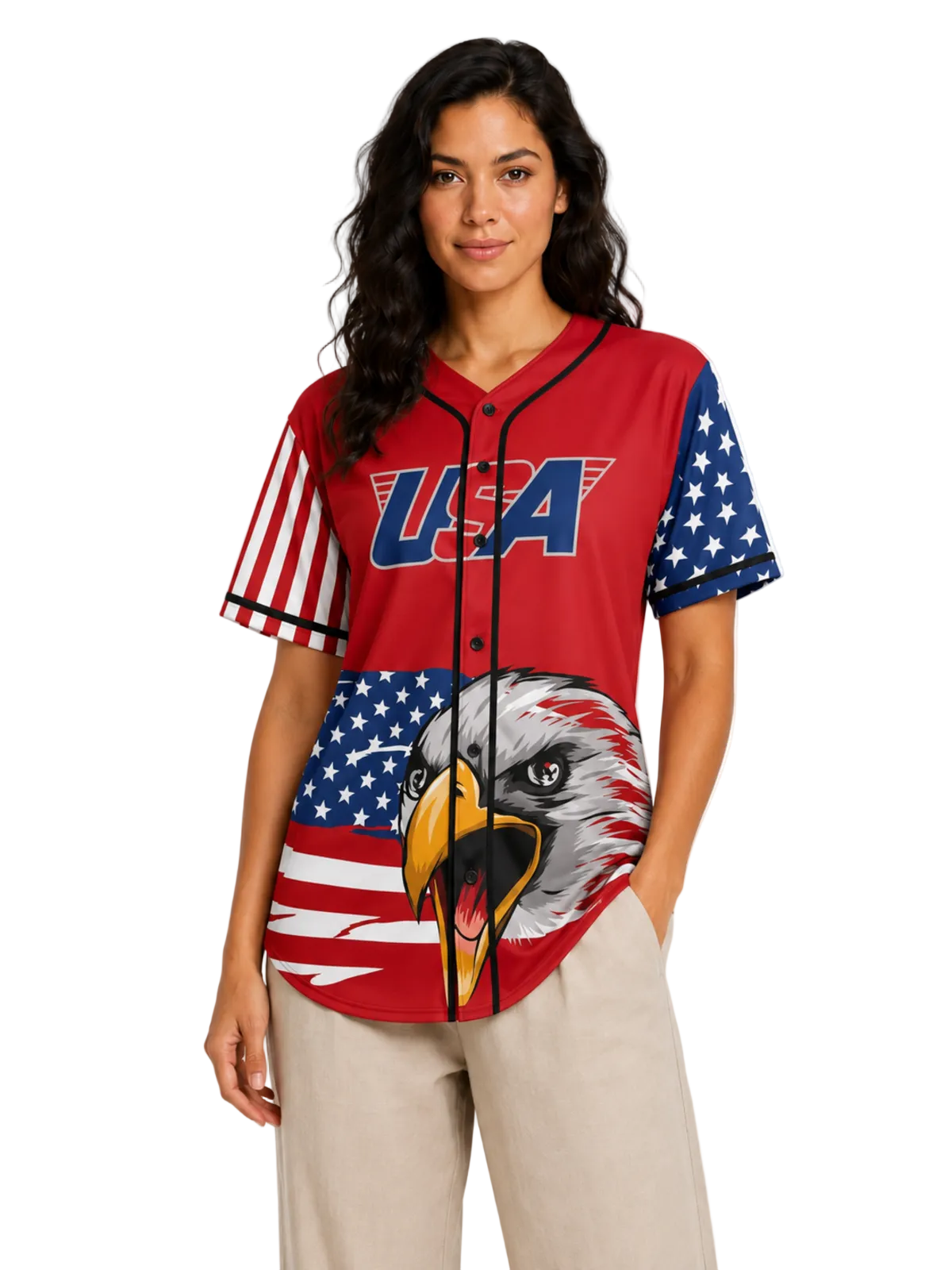 RED AMERICA 1 Baseball Jersey