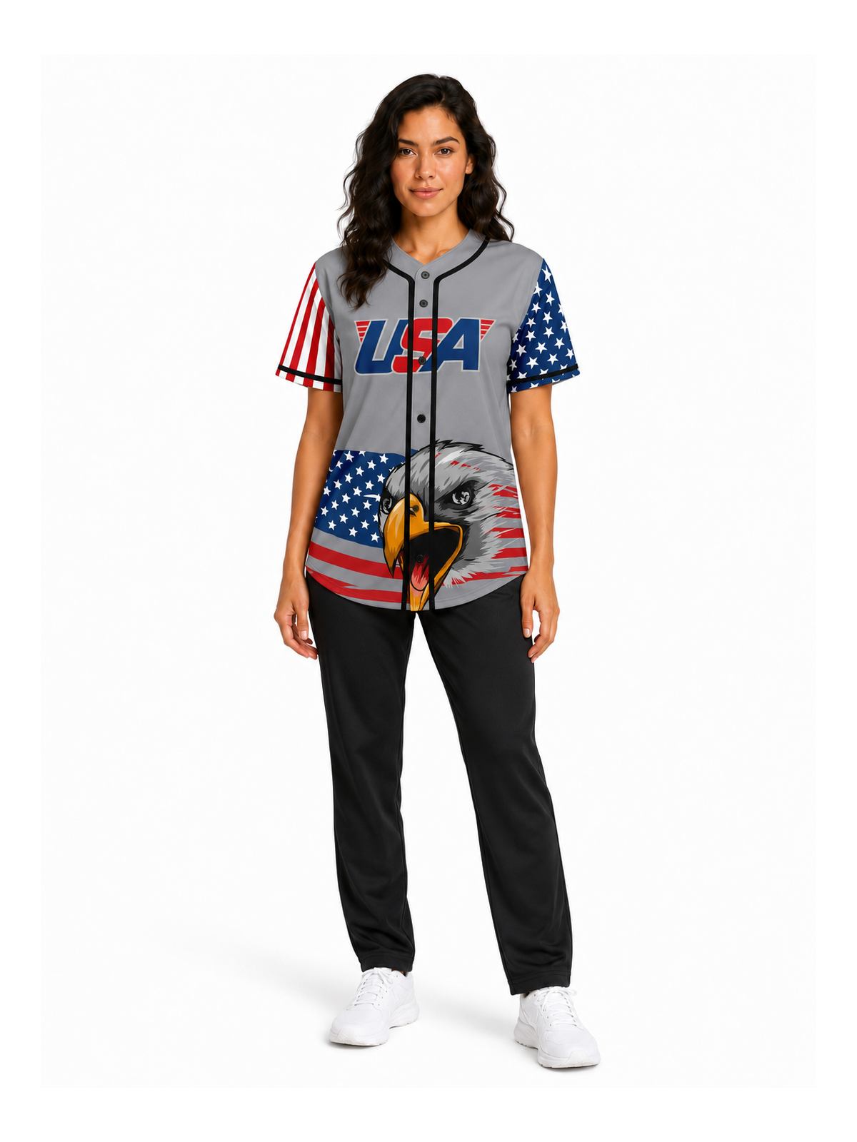 GREY AMERICA 1 BASEBALL JERSEY