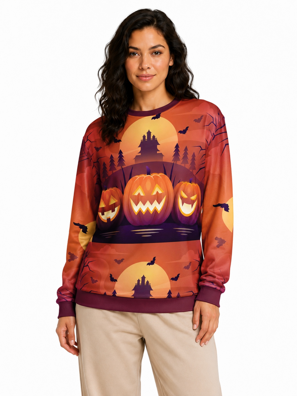Halloween Bat Forest Sweat Shirts