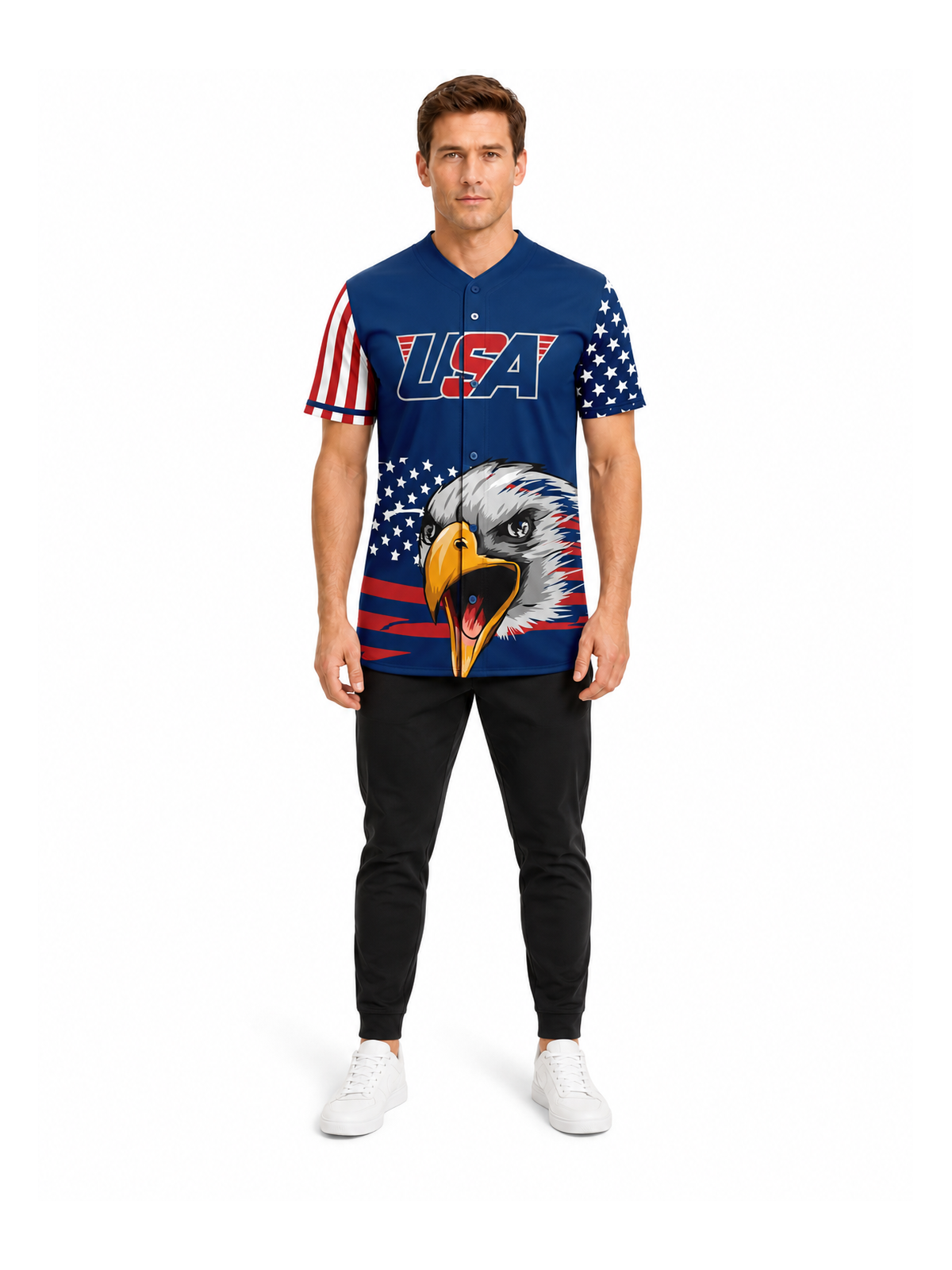 BLUE AMERICA 1 BASEBALL JERSEY