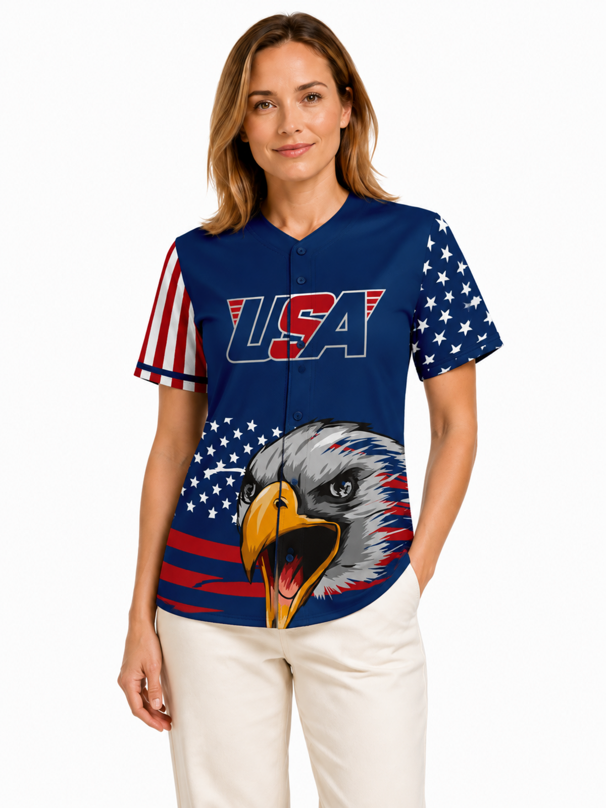 BLUE AMERICA 1 BASEBALL JERSEY
