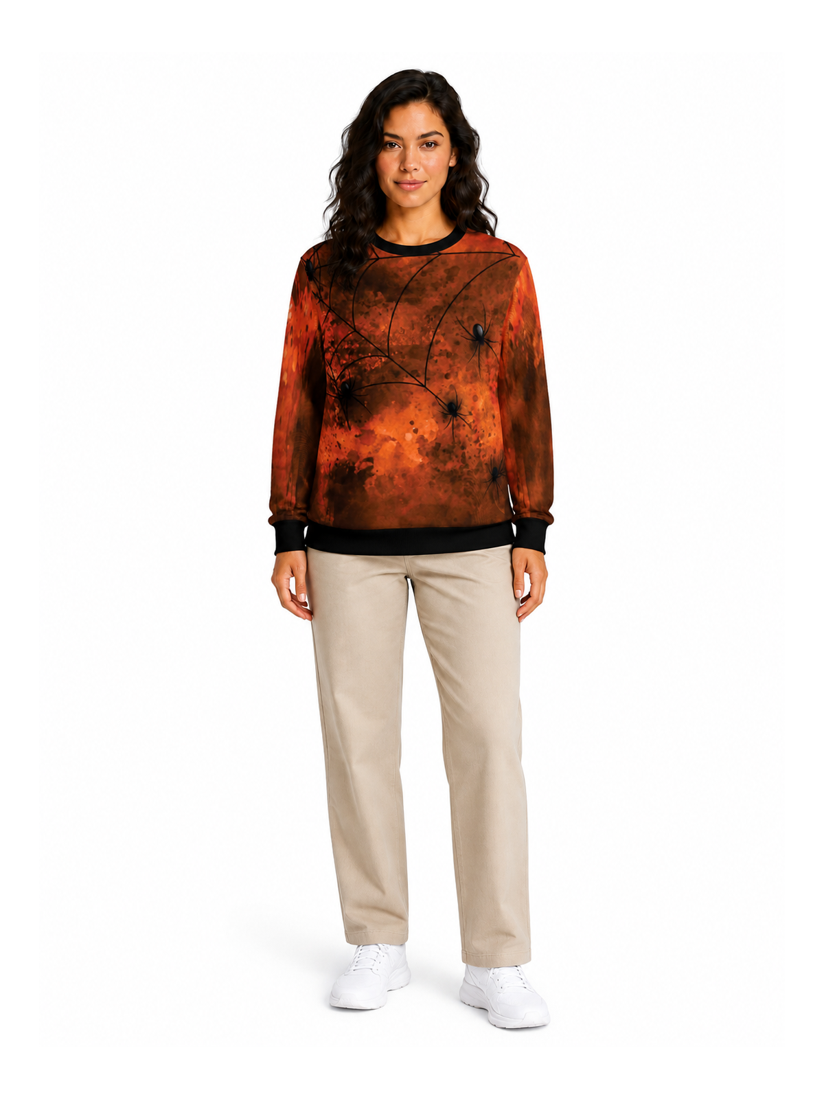 Halloween Spider Orange Sweat Shirt
