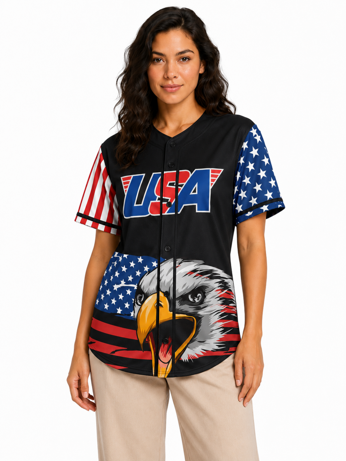 BLK AMERICA 1 BASEBALL JERSEY