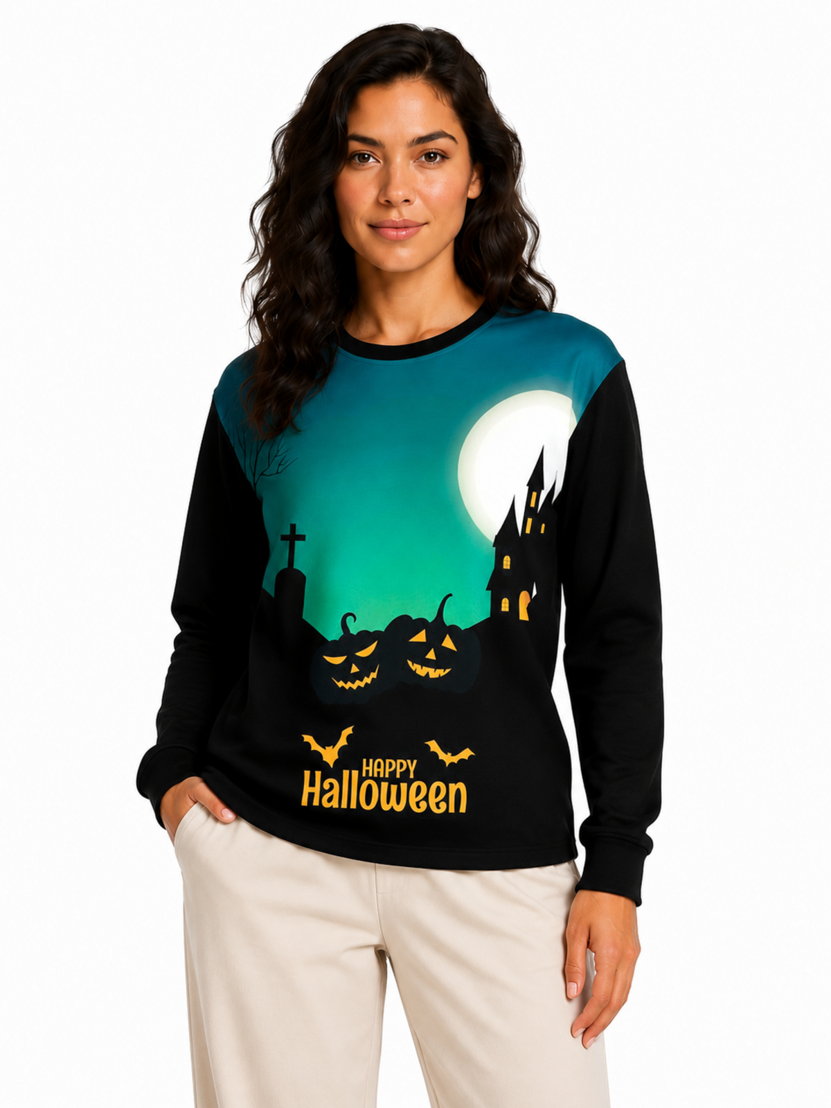 Halloween Green House Sweat Shirts