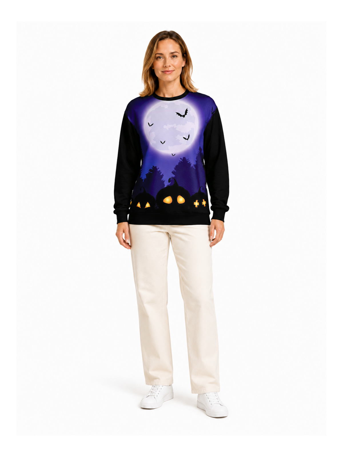 Halloween Moon House Sweat Shirt