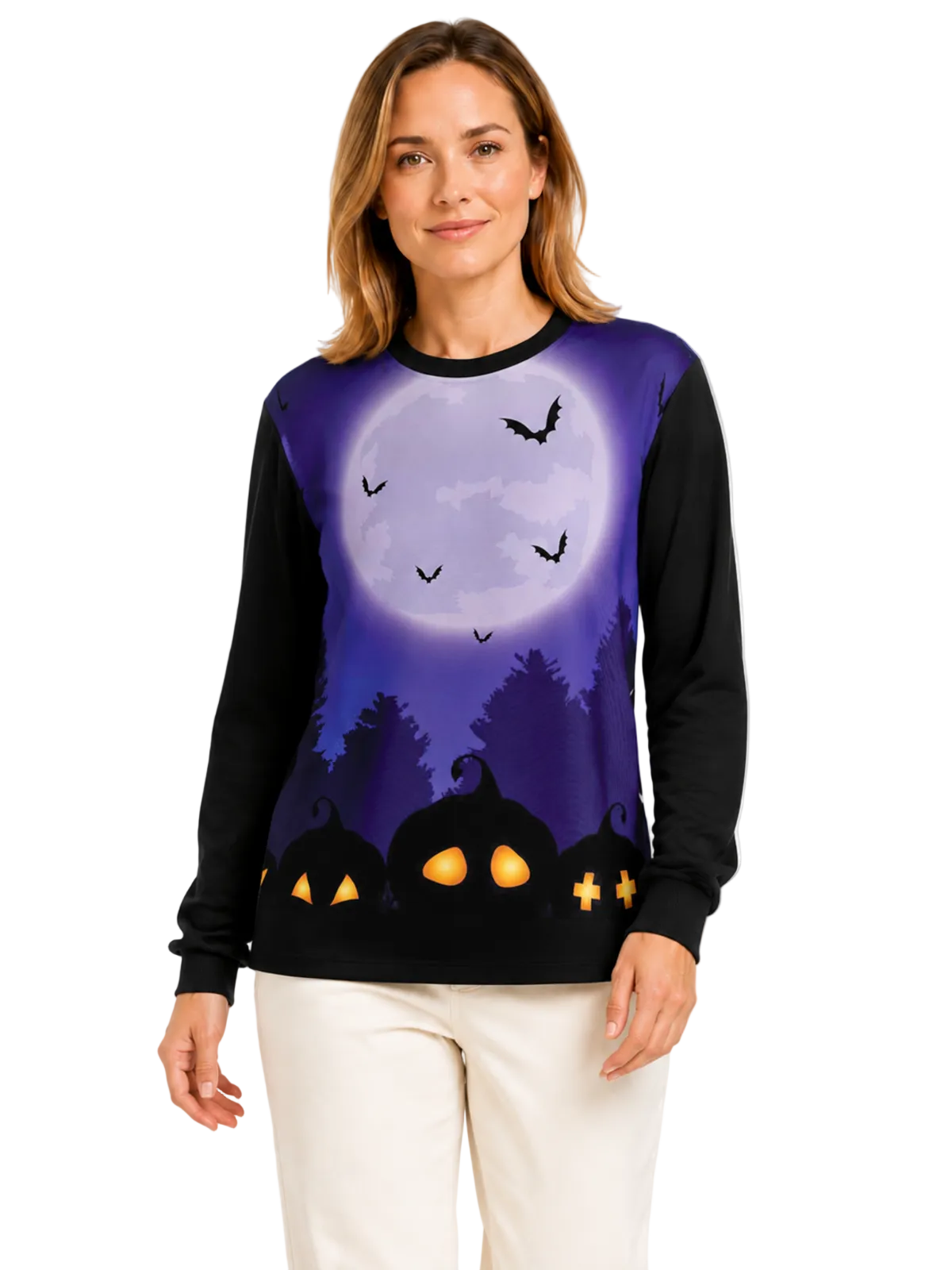 Halloween Moon House Sweat Shirt