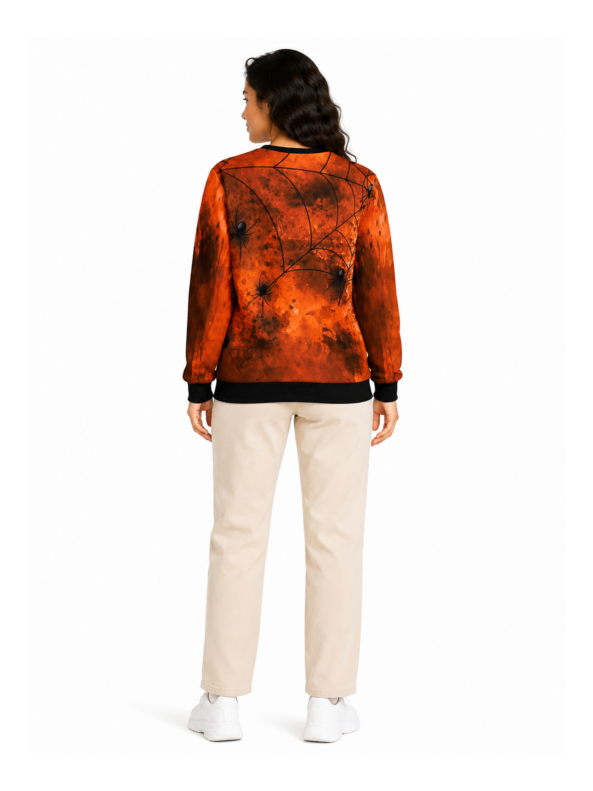 Halloween Spider Orange Sweat Shirt
