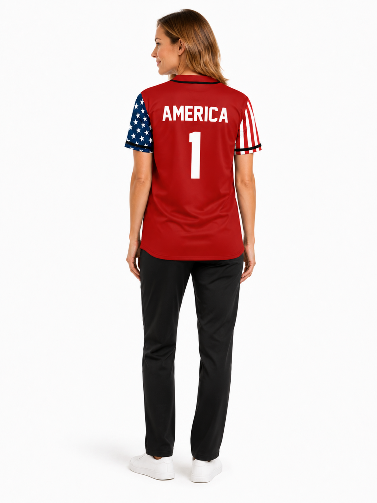 RED AMERICA 1 Baseball Jersey