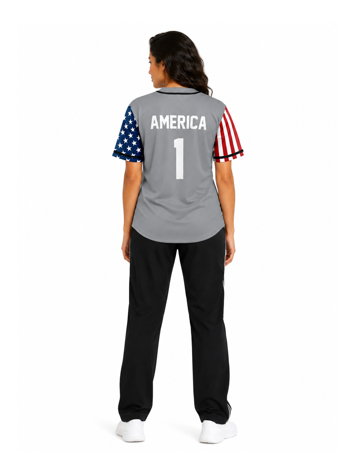 GREY AMERICA 1 BASEBALL JERSEY