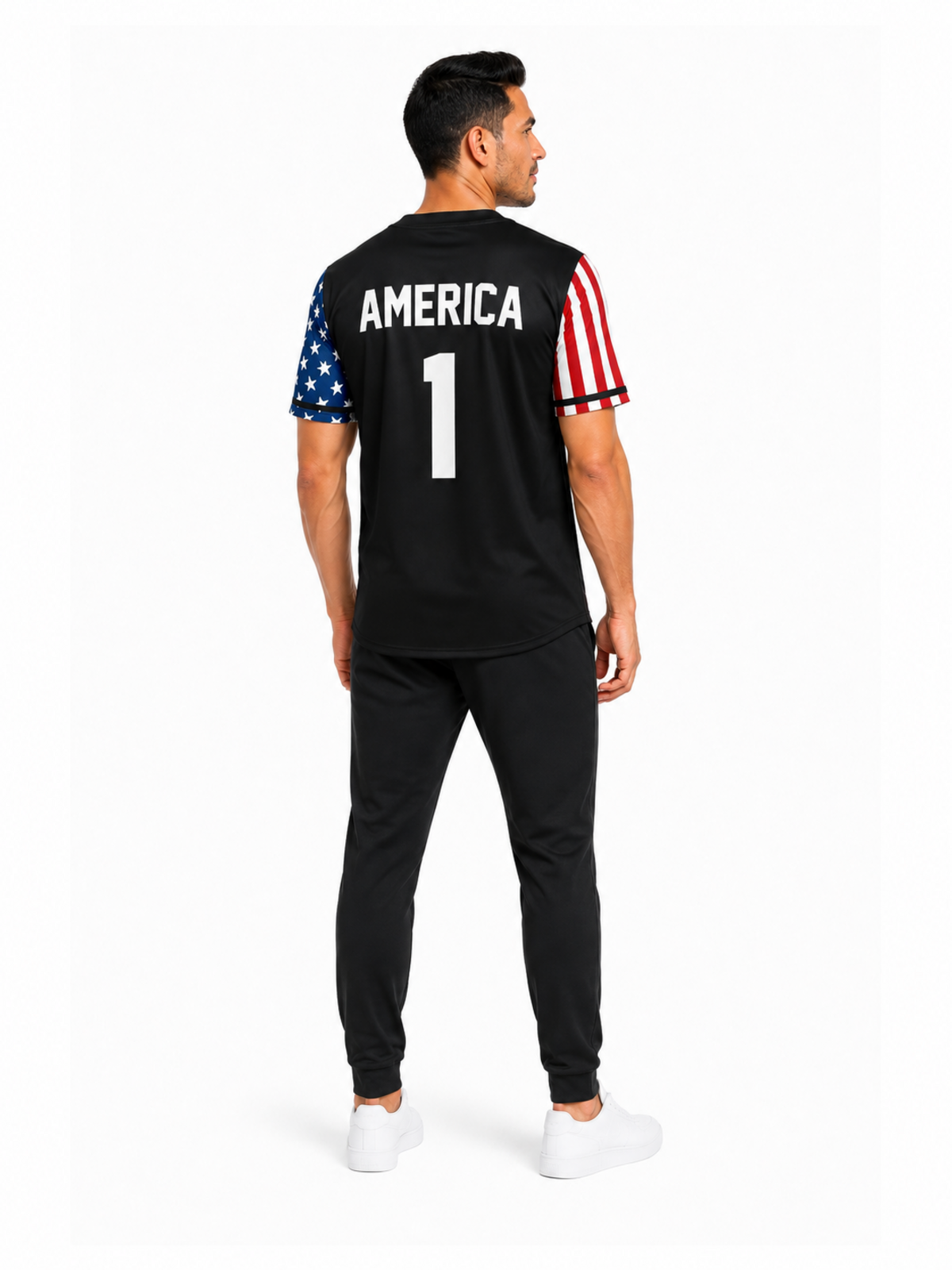 BLK AMERICA 1 BASEBALL JERSEY