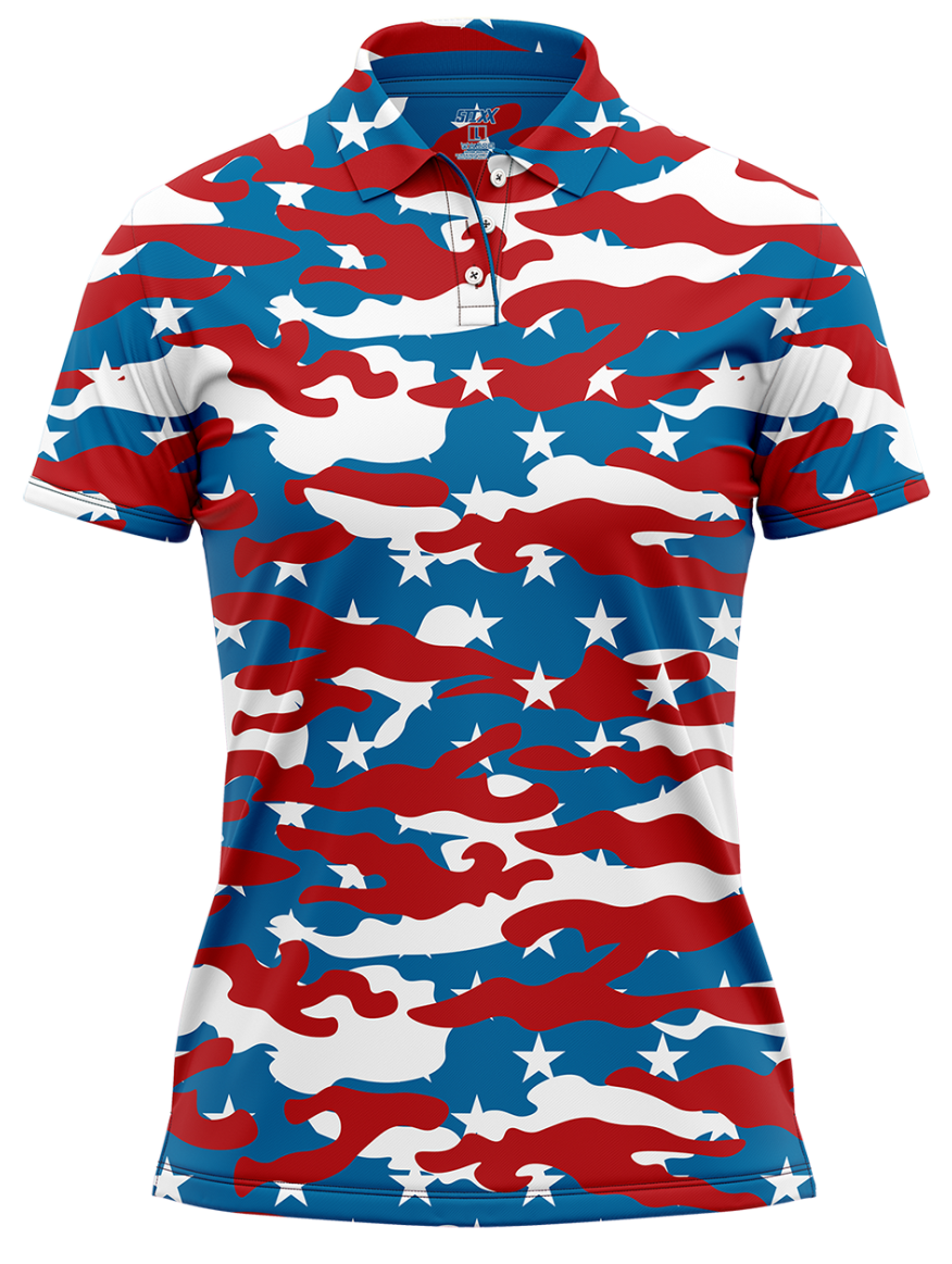 US CAMO GOLF POLO WOMENS