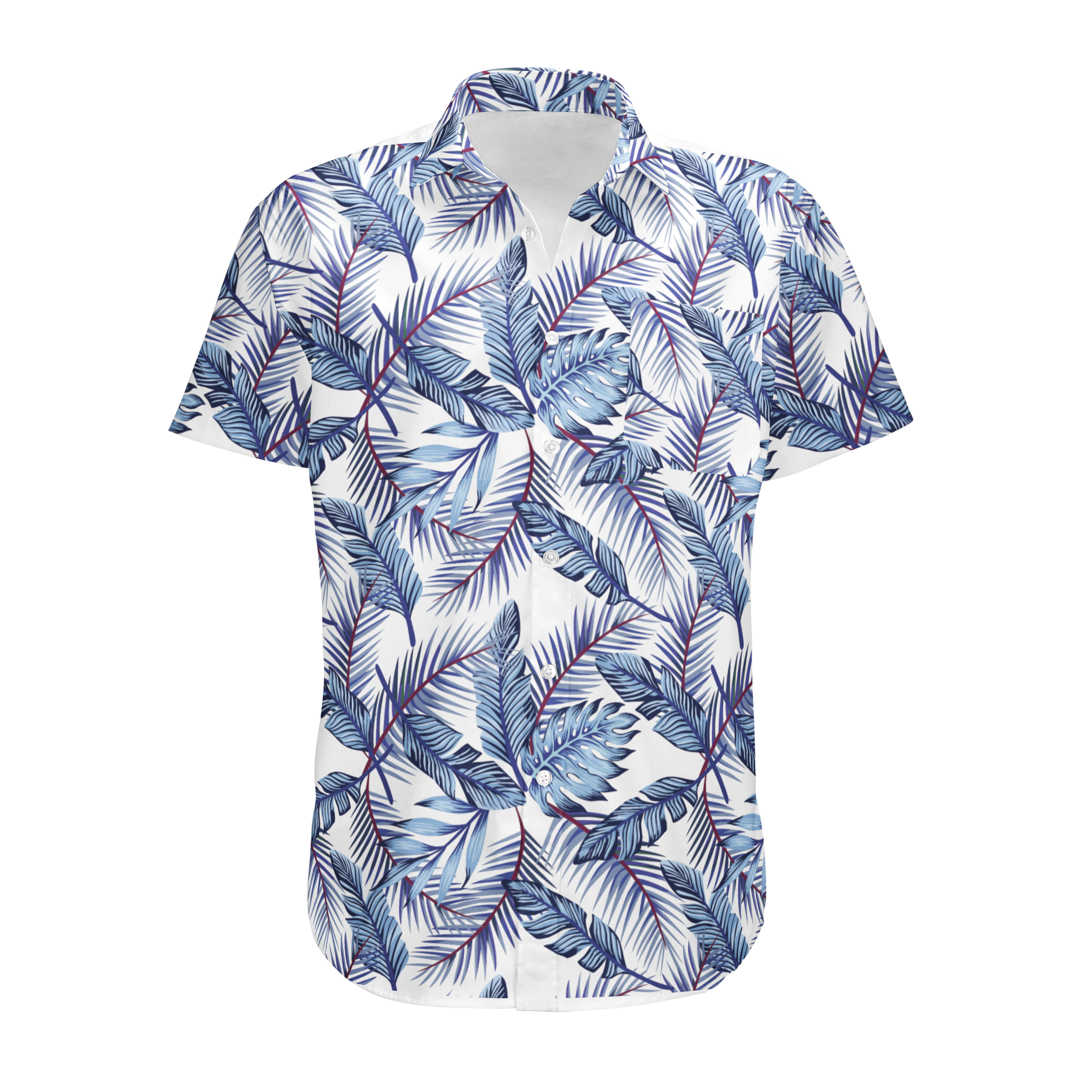 BLUE PALM BUTTON DOWN