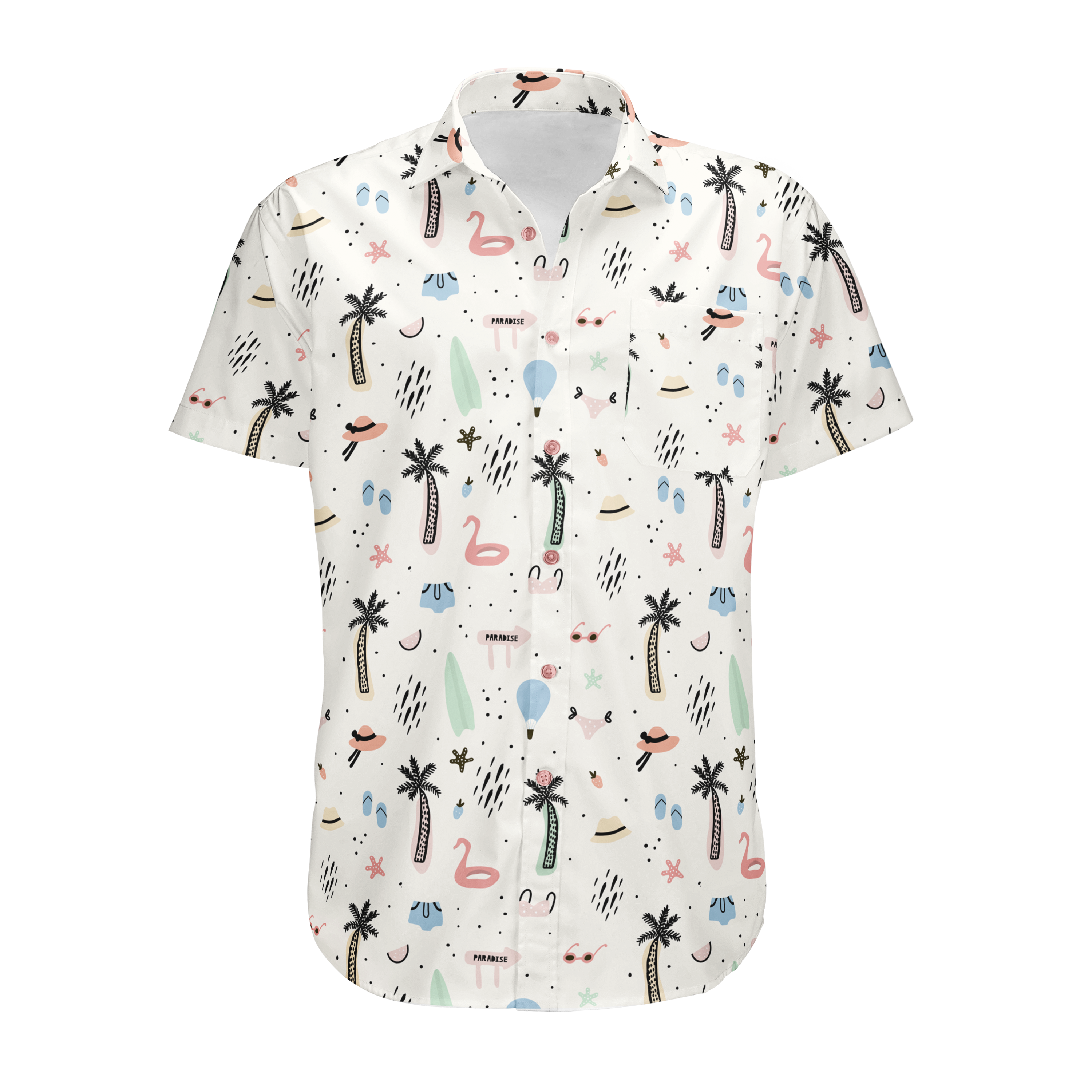 WHTART PALM BUTTON DOWN