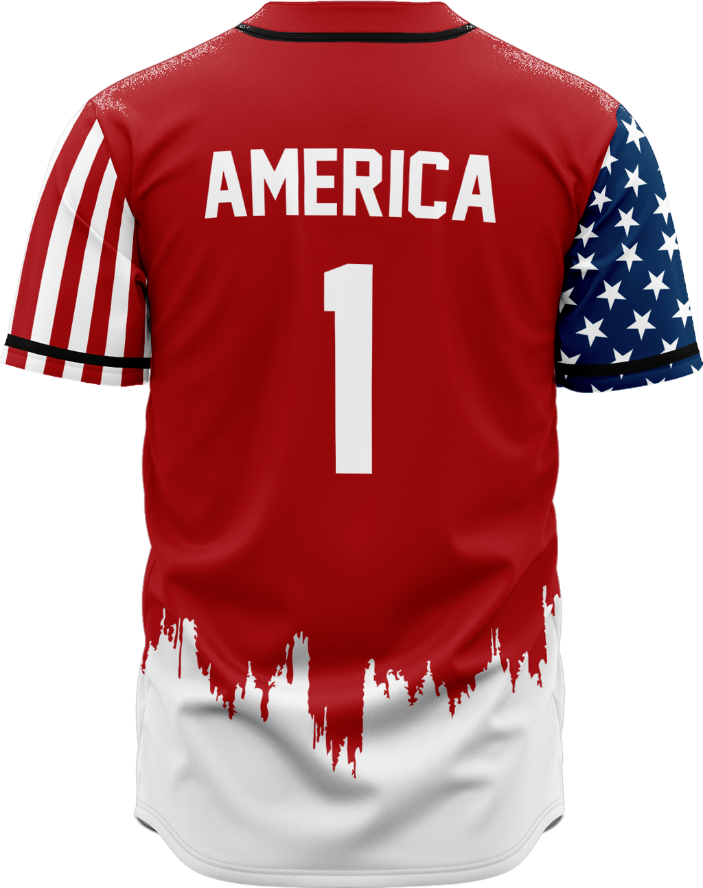 RED AMERICA 1 BASEBALL JERSEY