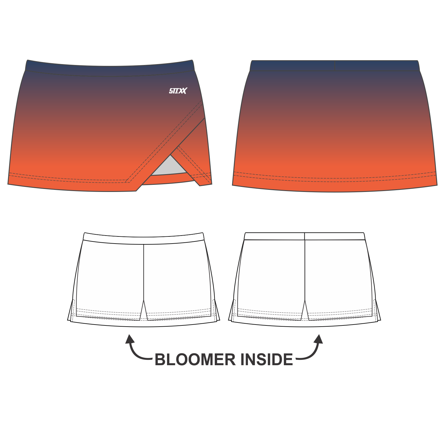 Custom Crossover Vent Cheerleading Skorts