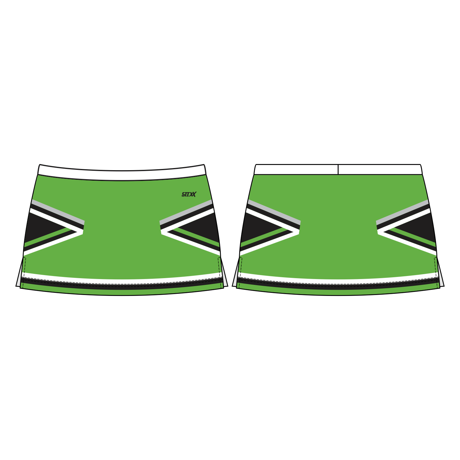 Custom Side Vent Cheerleading Skirts