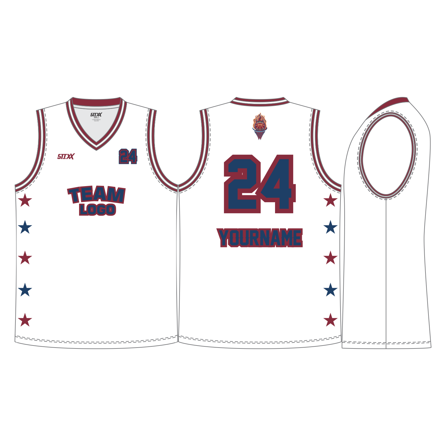 CUSTOM V-NECK BASKETBALL JERSEYS