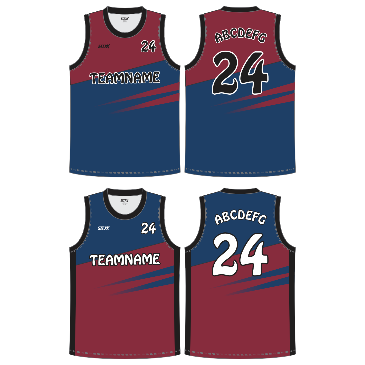 CUSTOM REVERSIBLE V-NECK BASKETBALL JERSEYS