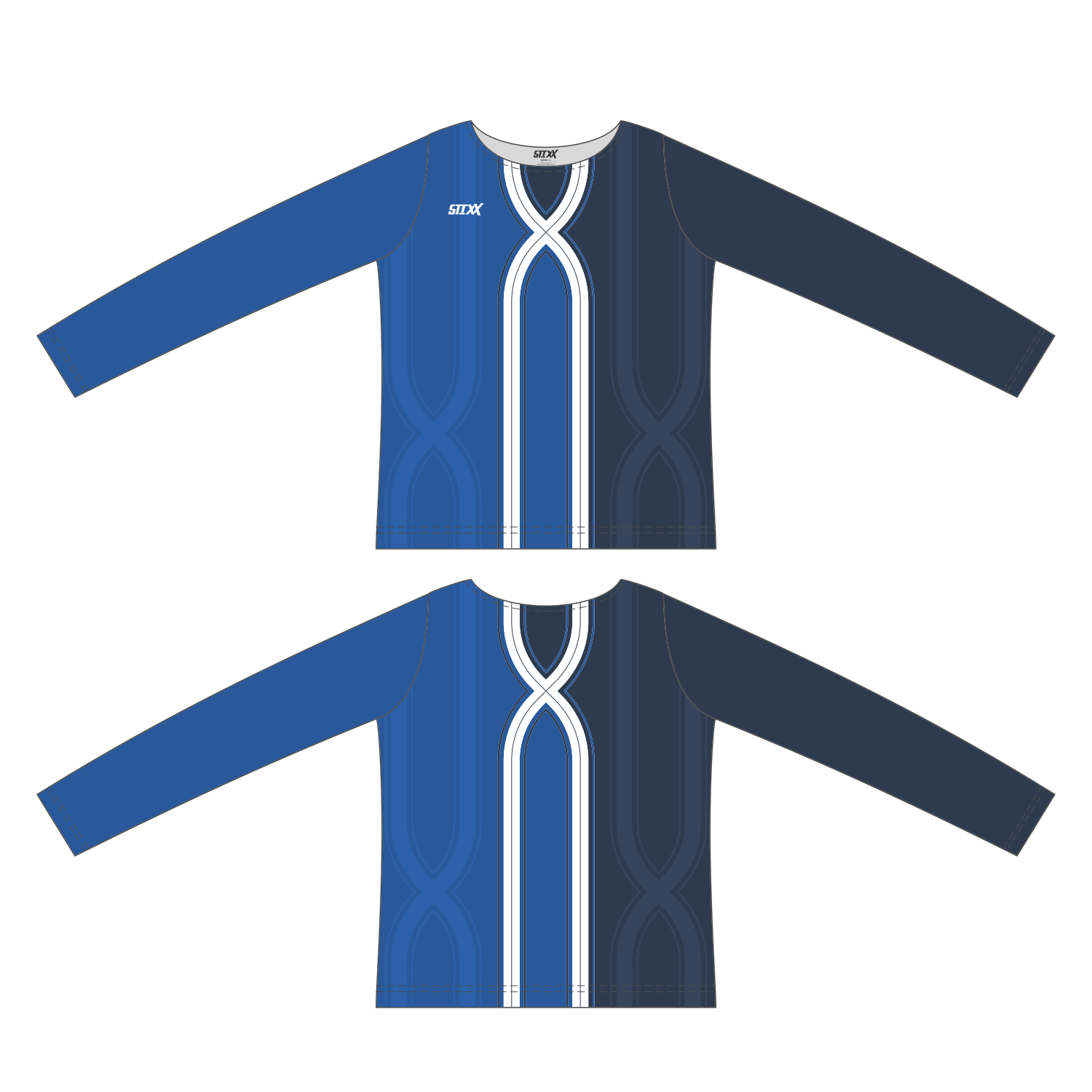 Custom Long Sleeved Crew Neck Cheerleading Shells