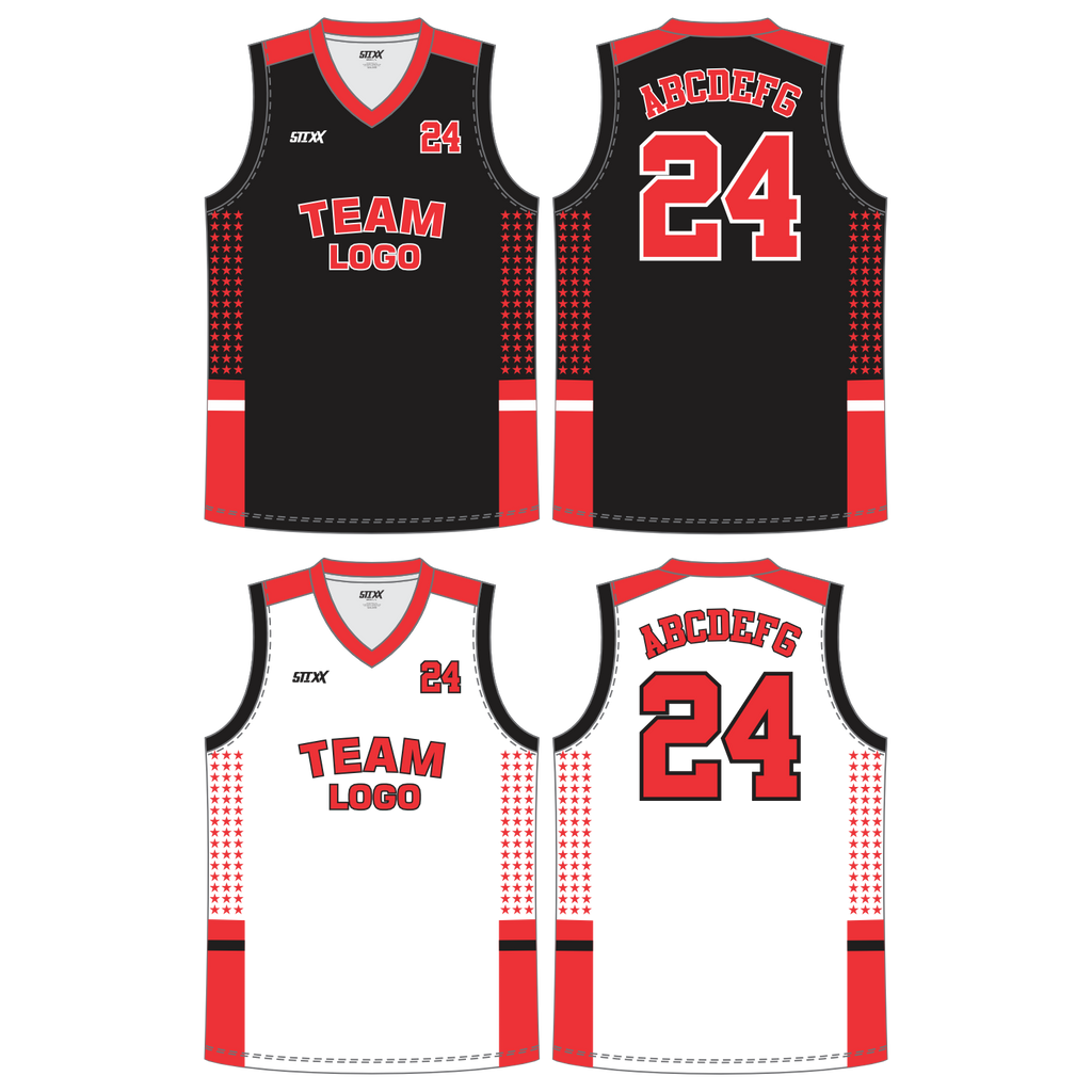 CUSTOM REVERSIBLE V-NECK BASKETBALL JERSEYS