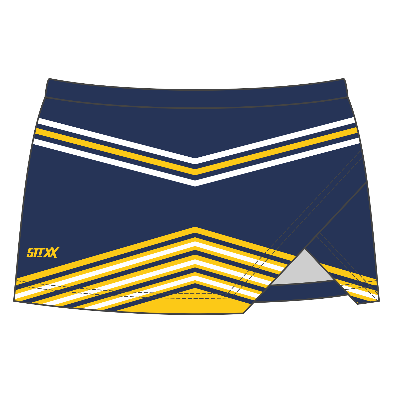 Custom Crossover Vent Cheerleading Skirts