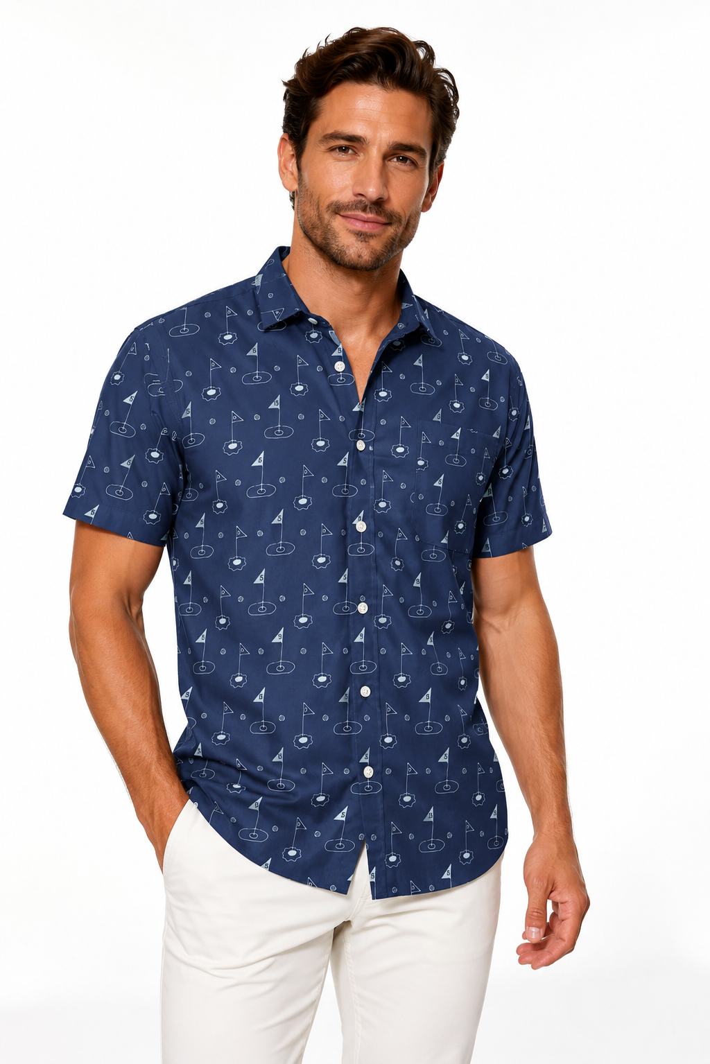 BLUE GOLF BUTTON DOWN