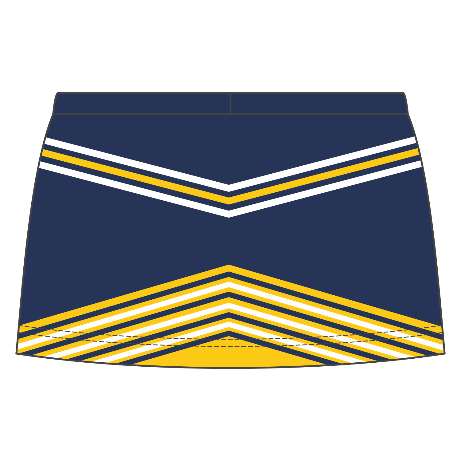 Custom Crossover Vent Cheerleading Skirts