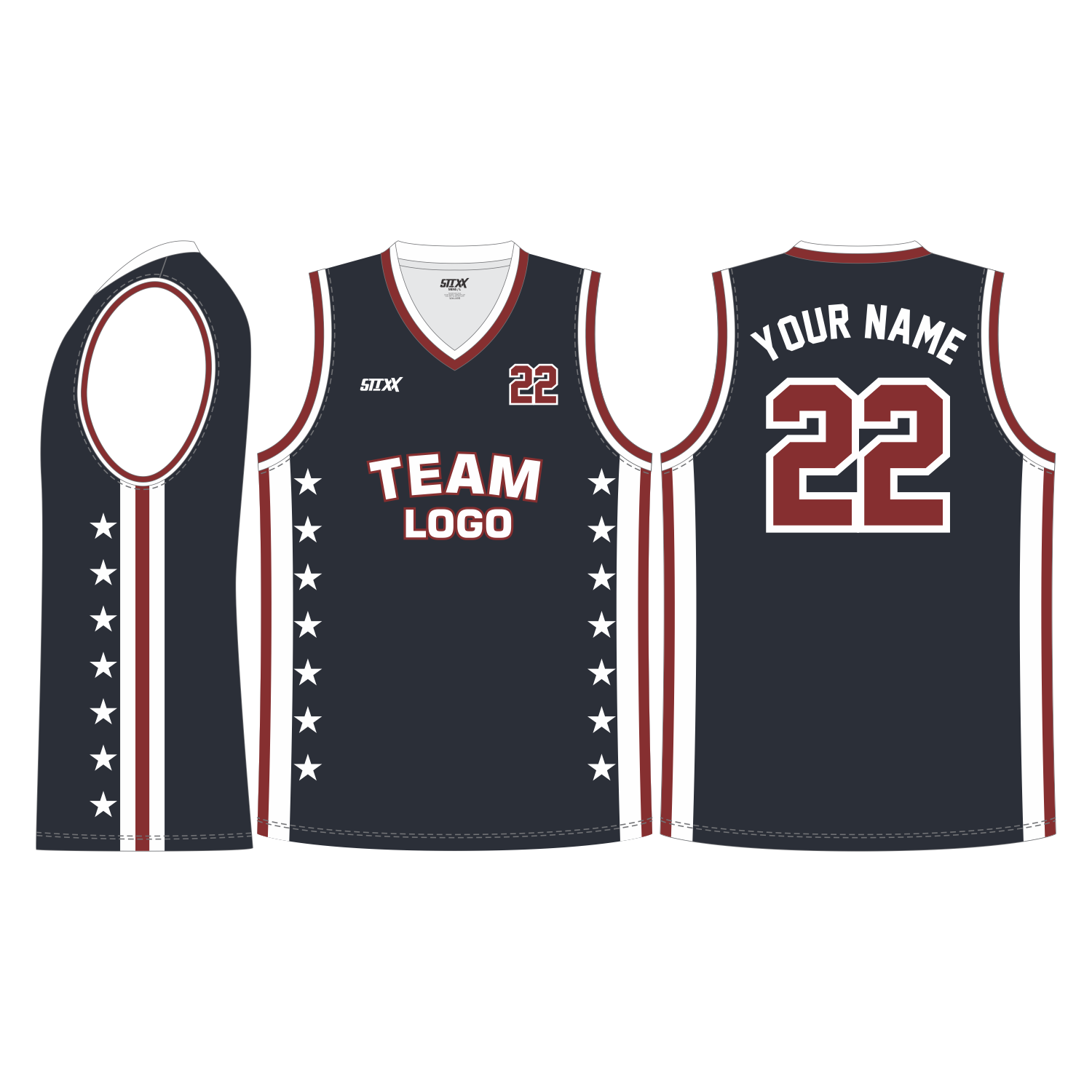 CUSTOM V-NECK BASKETBALL JERSEYS