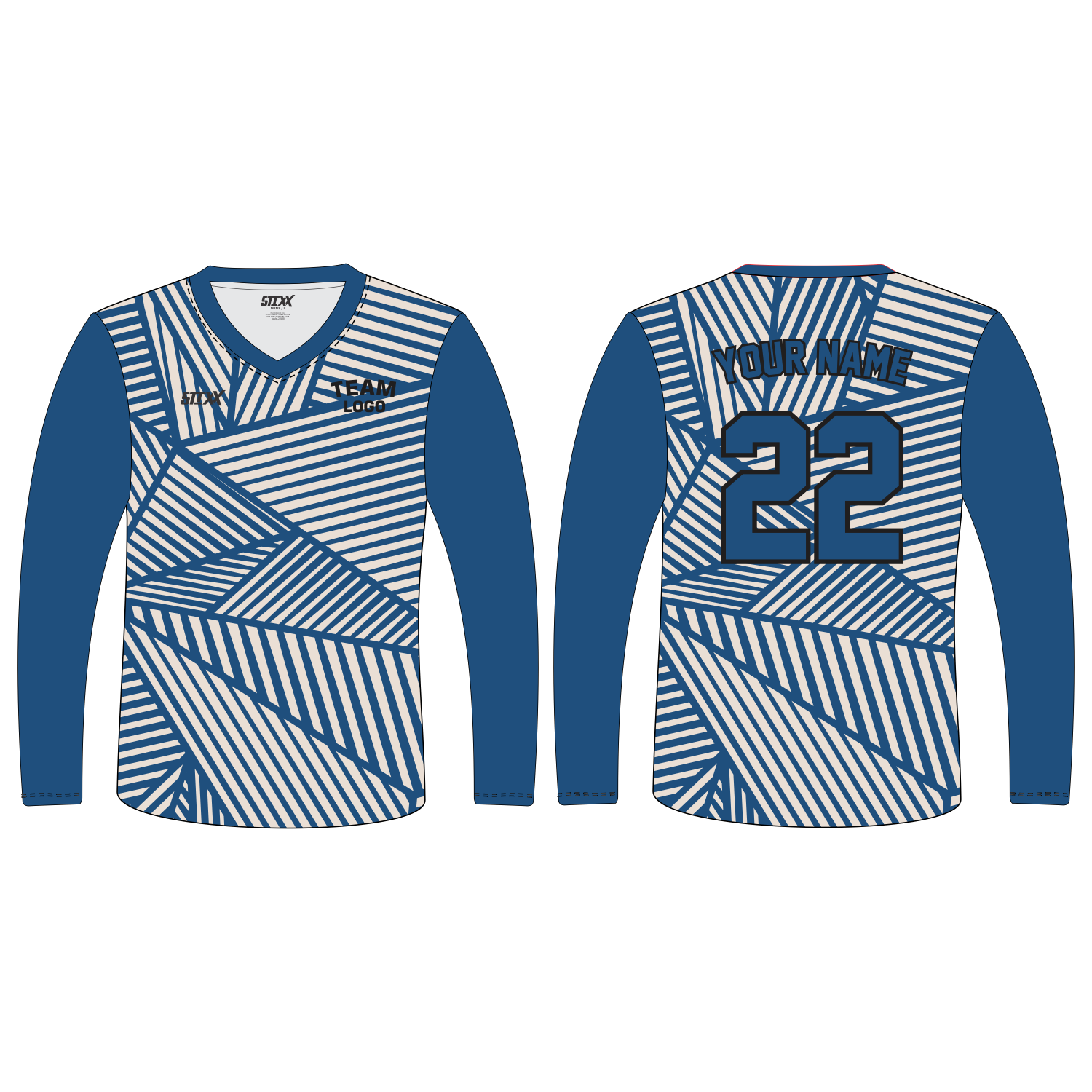 Custom Long‑Sleeve V‑Neck T‑Shirts