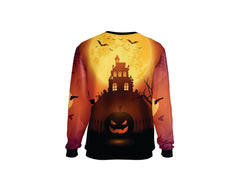ORANGE PUMKIN HOUSE HALLOWEEN SWEATER