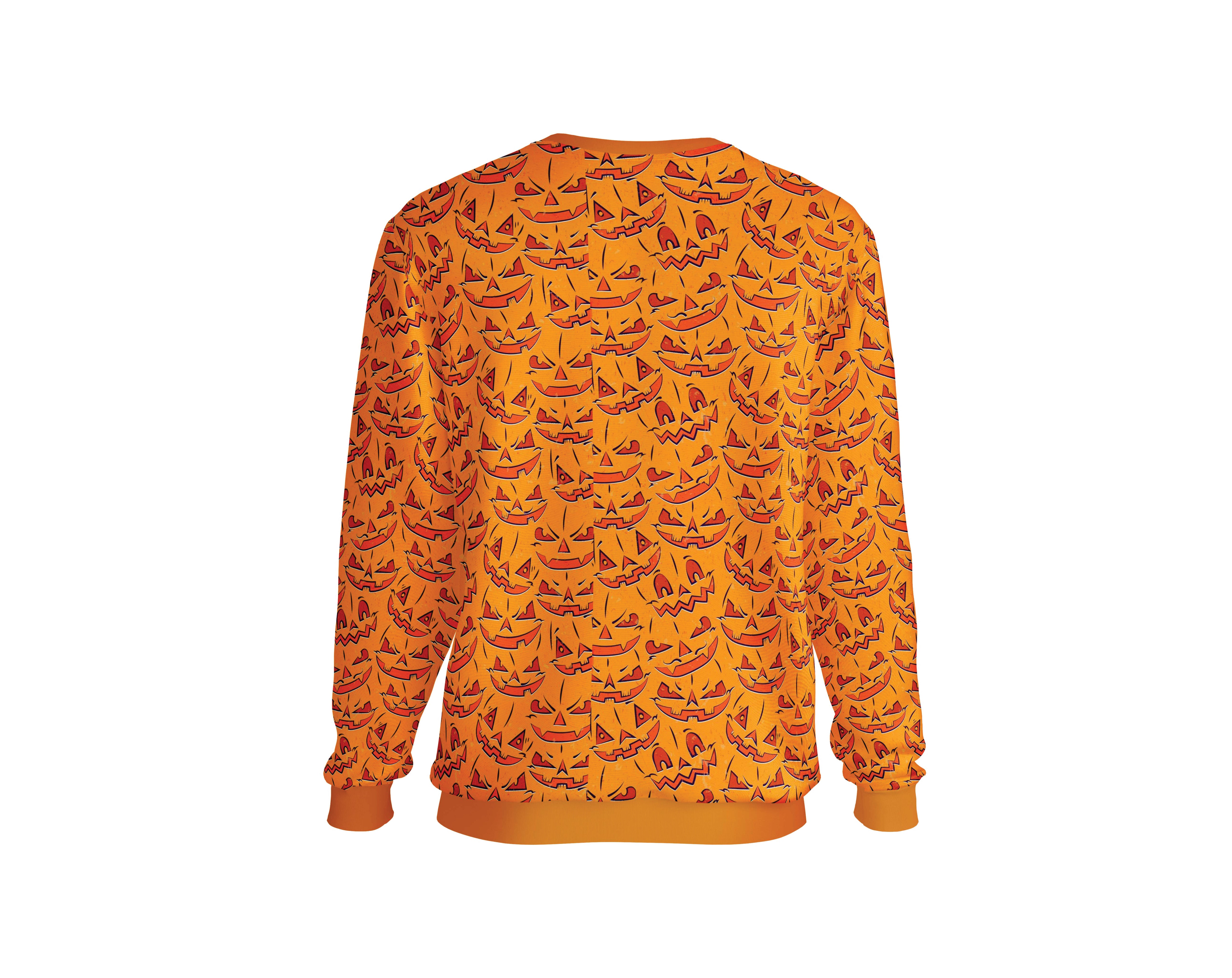 ORANGE PUMKIN SMILE HALLOWEEN SWEATER