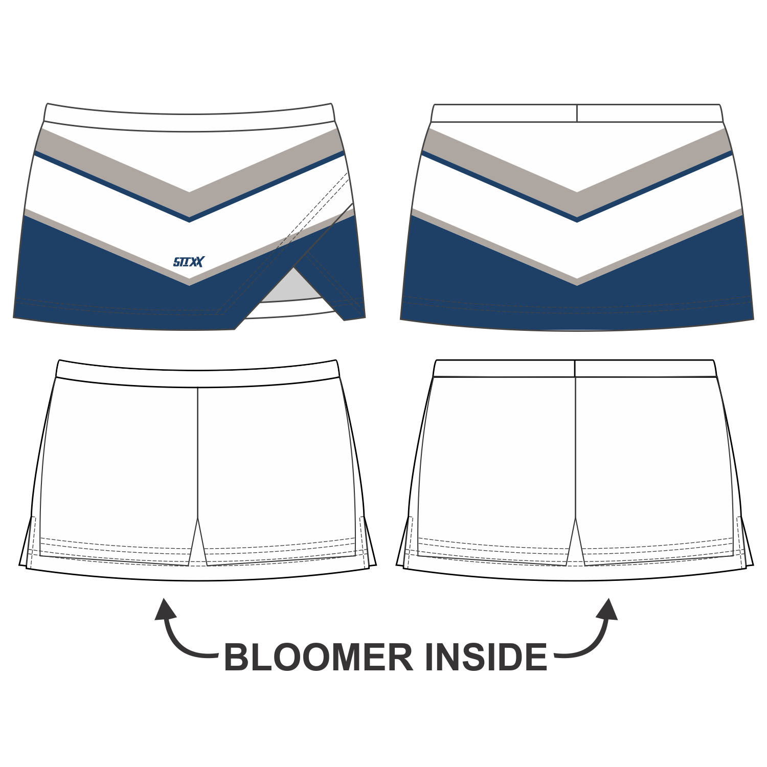 Custom Crossover Vent Cheerleading Skorts