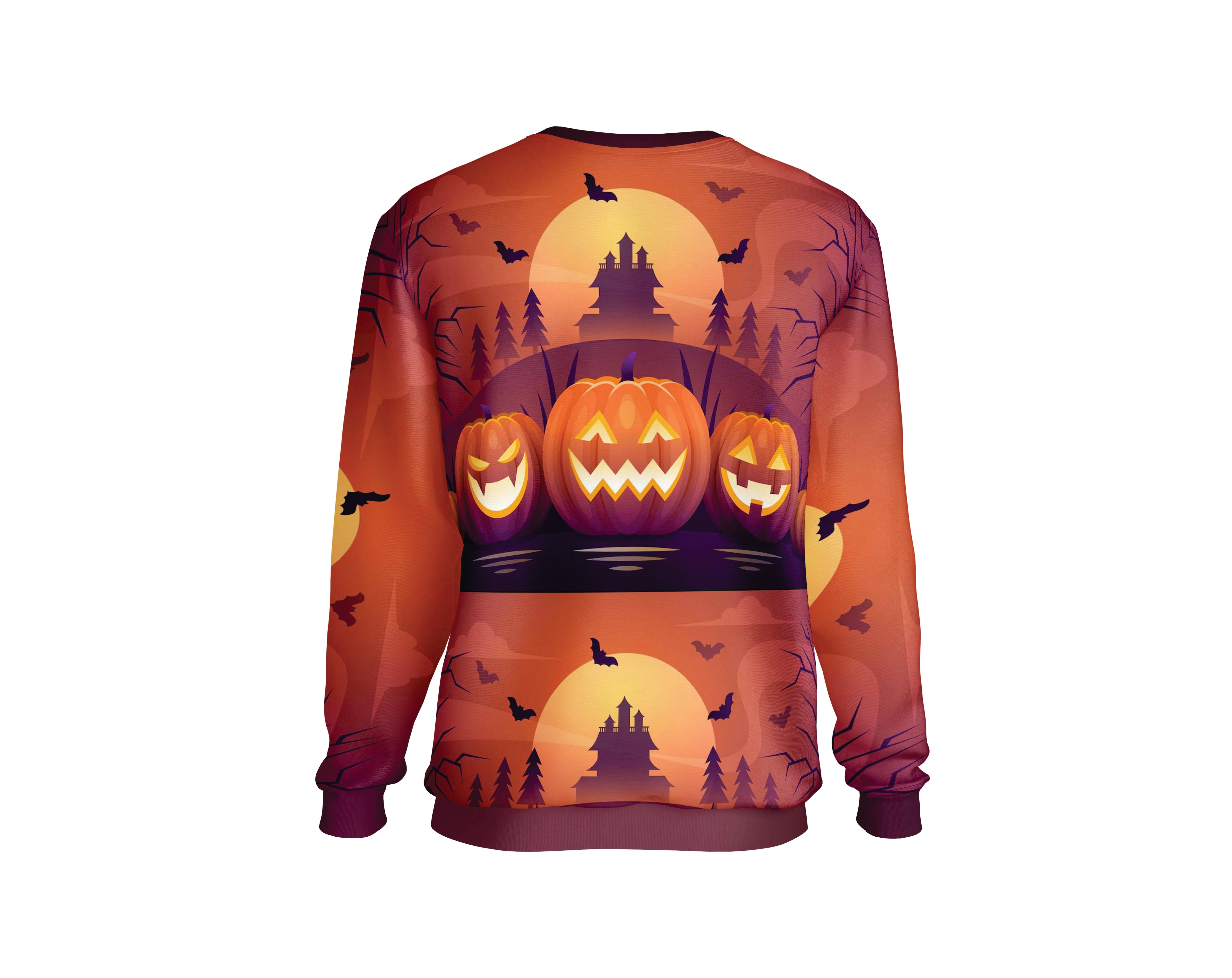 ORANGE PUMKIN NIGHT HALLOWEEN SWEATER