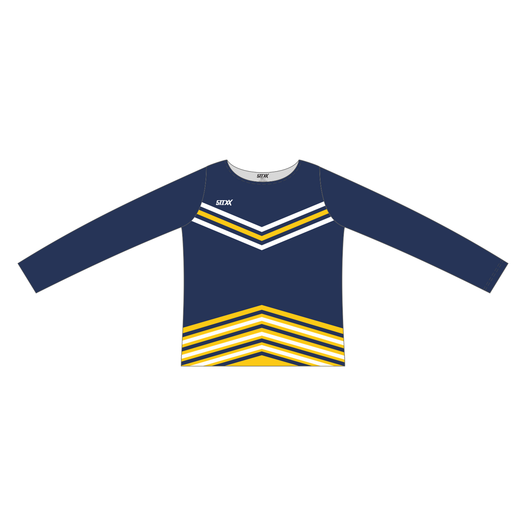 Custom Long Sleeved Crew Neck Cheerleading Shells