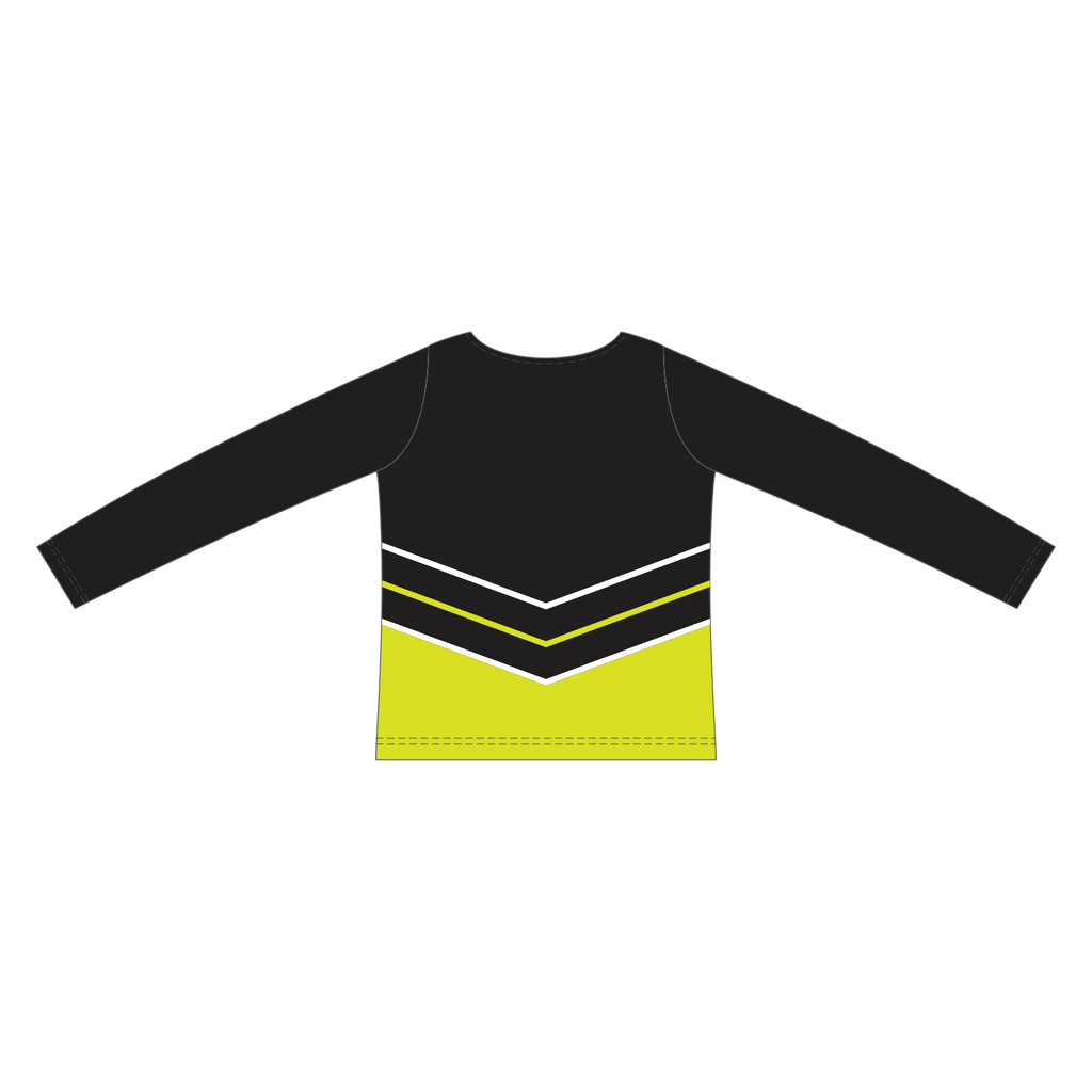 Custom Long Sleeved Crew Neck Cheerleading Shells