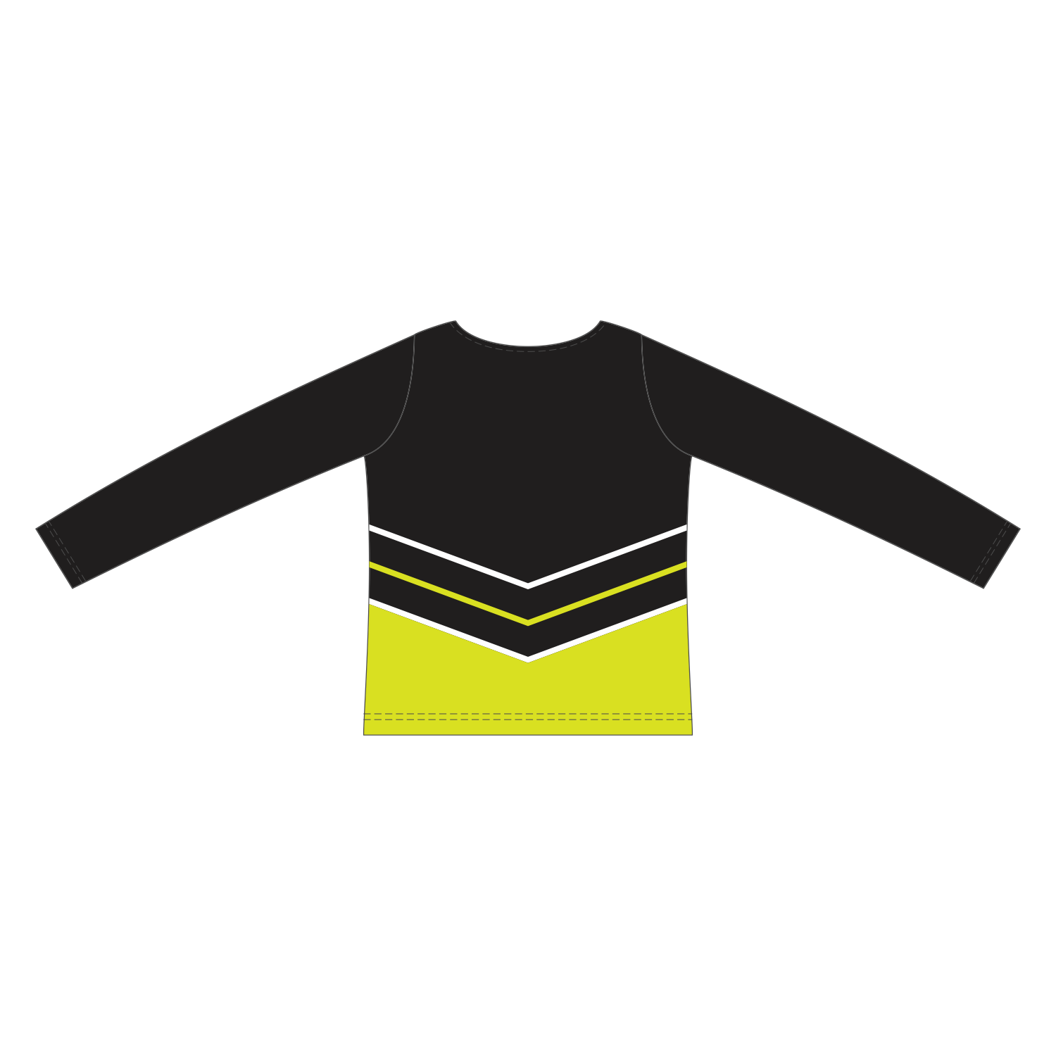 Custom Long Sleeved Crew Neck Cheerleading Shells