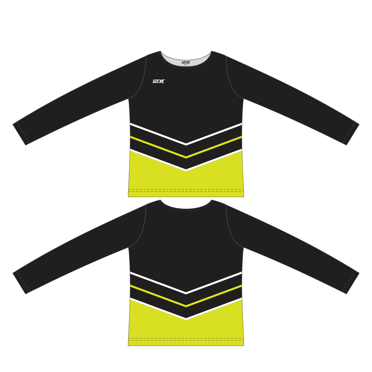 Custom Long Sleeved Crew Neck Cheerleading Shells
