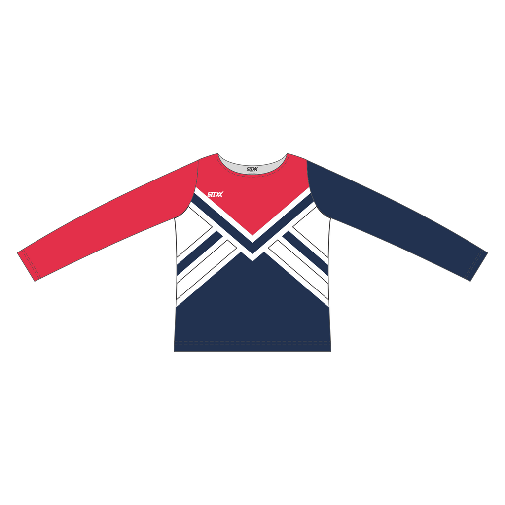 Custom Long Sleeved Crew Neck Cheerleading Shells