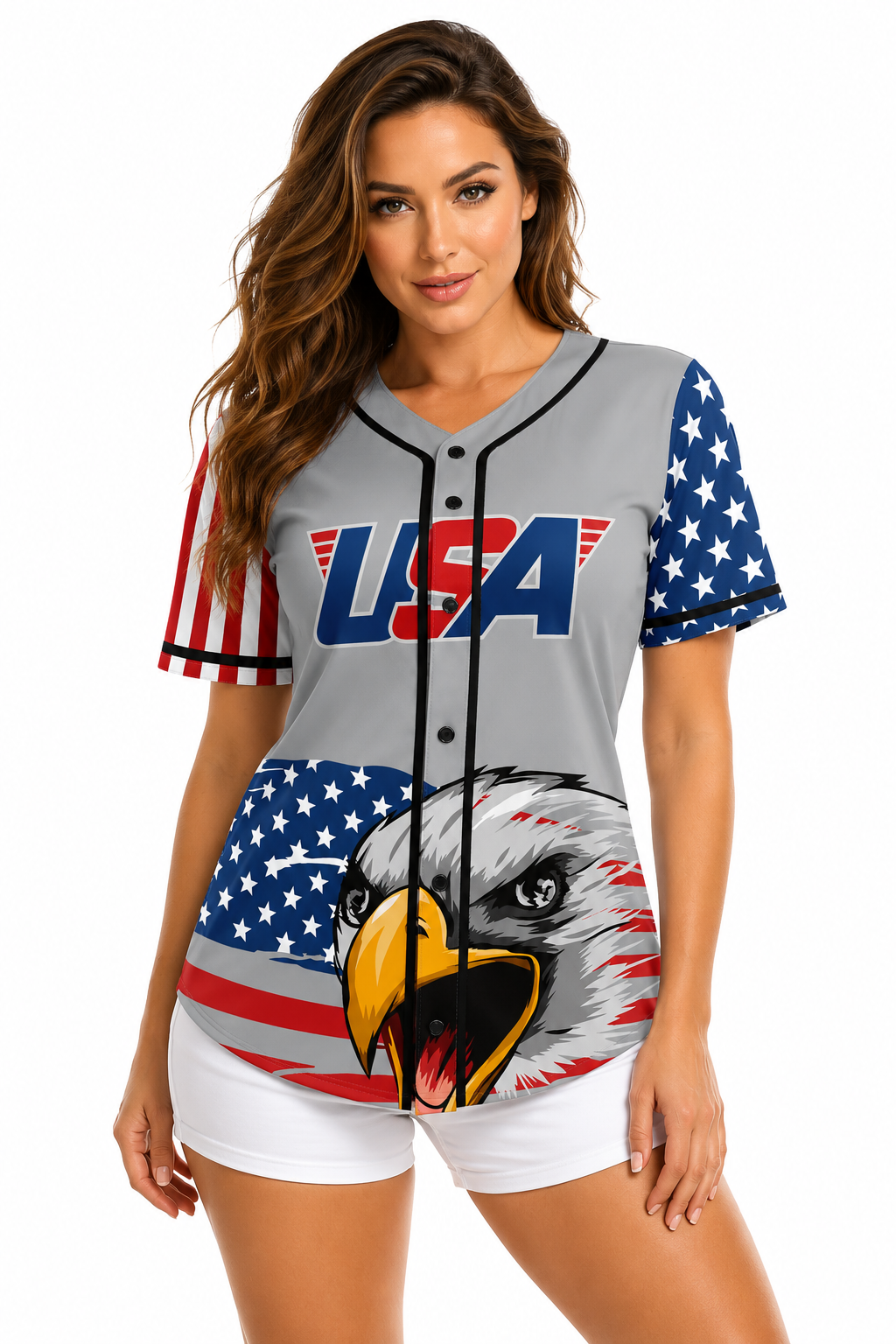 GREY AMERICA 1 BASEBALL JERSEY (Copy)