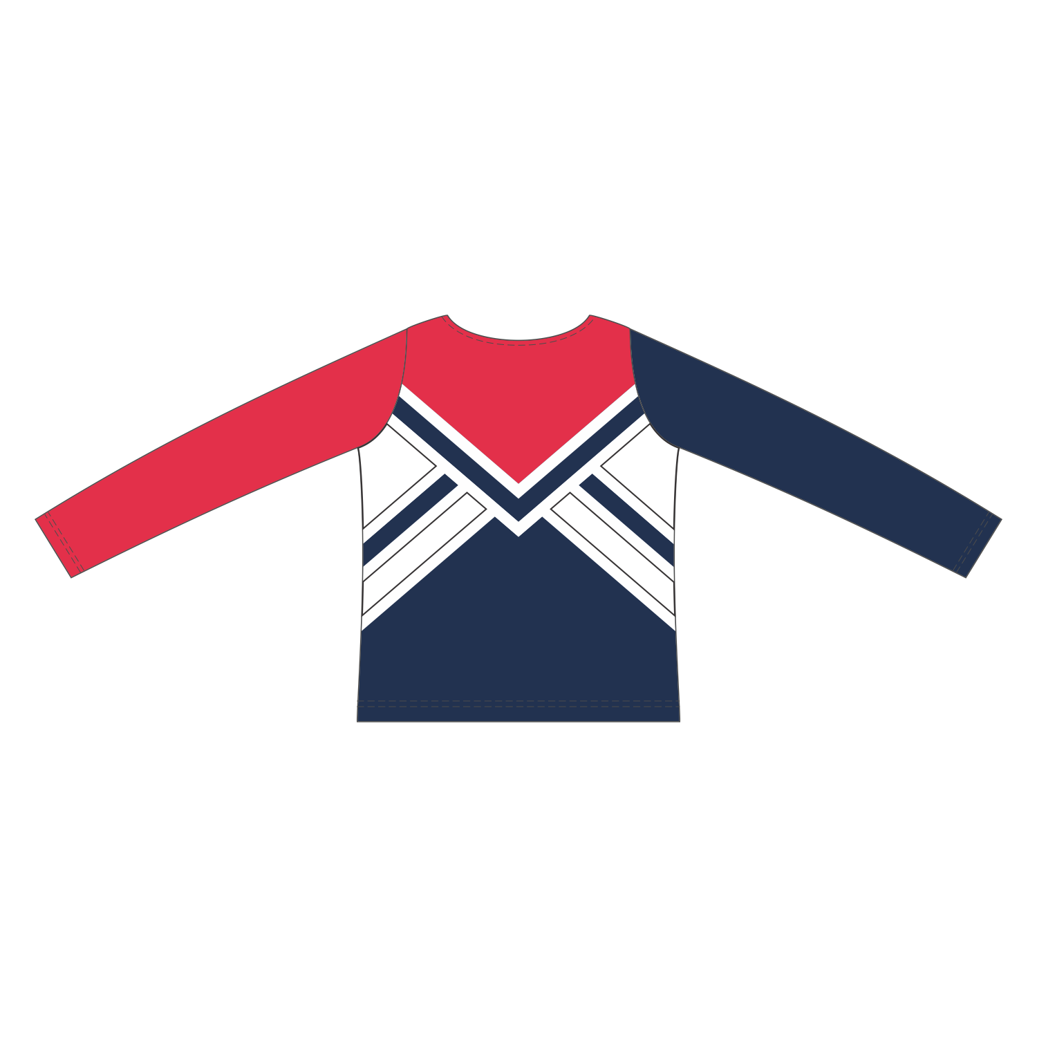 Custom Long Sleeved Crew Neck Cheerleading Shells